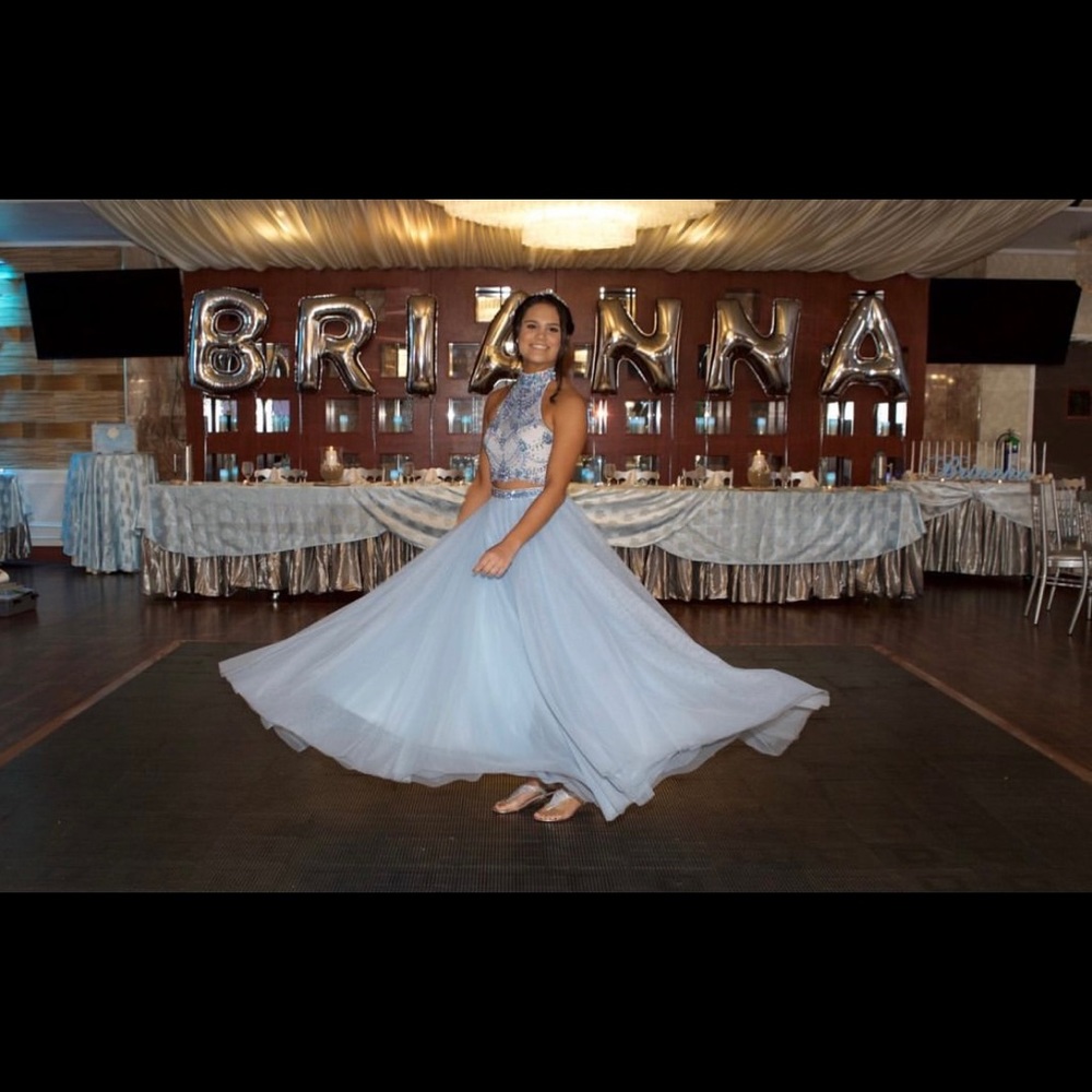 Two piece light blue PROM/ SWEET 16 dress size 2